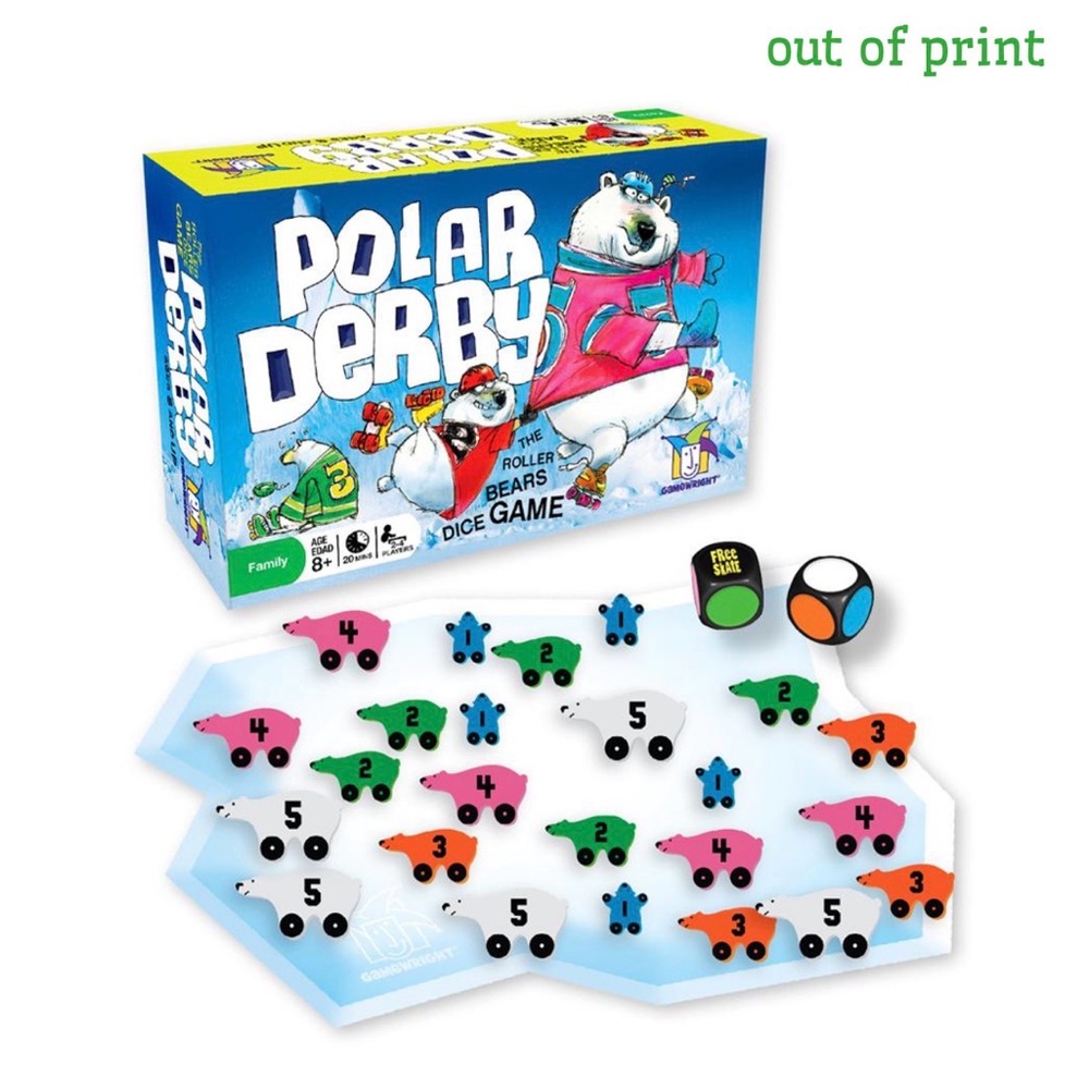 Rare Polar Derby Family Dice Game by Gamewright Roller Bears Educational & Fun